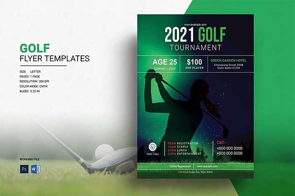 CMYK Golf Tournament Flyer Template