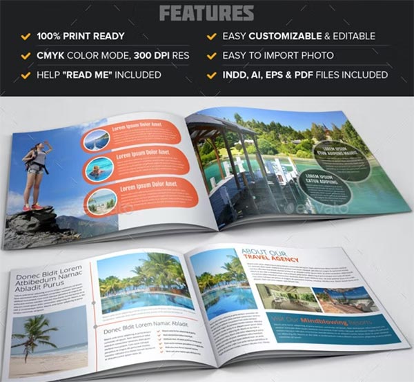 Travel Agency Brochure Catalog Template Design