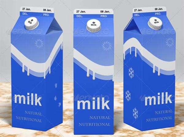 Milk and Juice Carton Mock-up Template