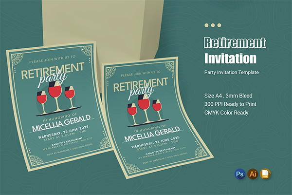 Cheers Retirement Party Invitation
