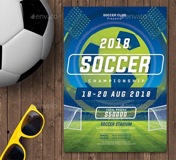 Soccer Championship PSD Flyer Template