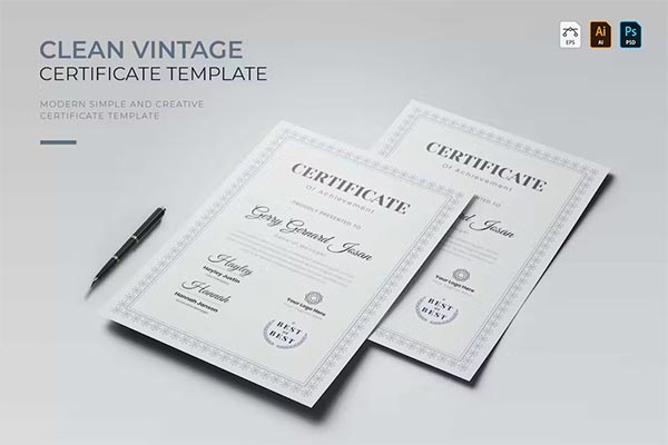 Clean Vintage Certificate Template