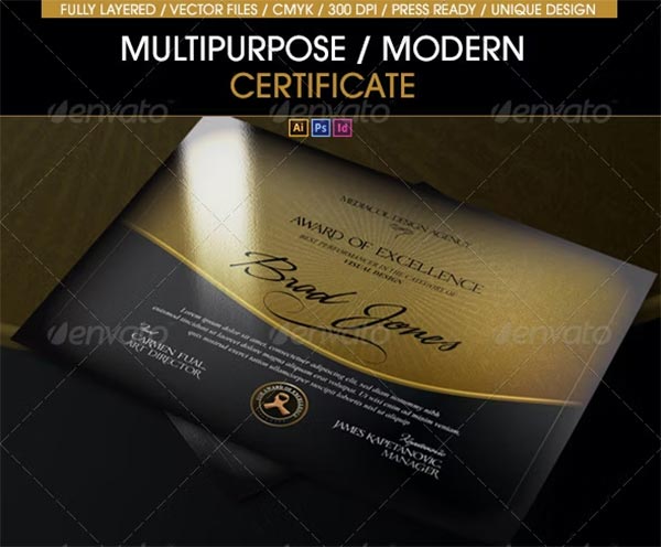 All Formats Multipurpose Modern Certificate