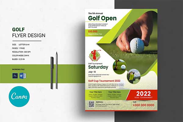 Golf Flyer Template PSD Design