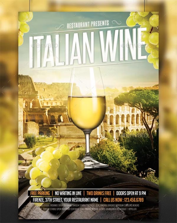 Italian Wine Flyer Template