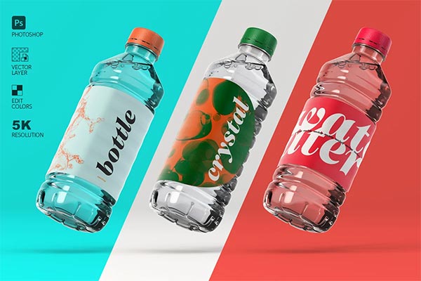 Water Plastic Bottle Mockups