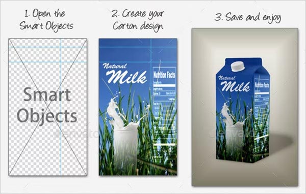Milk and Juice Carton Mockup Template