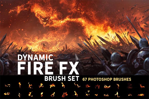 Dynamic Fire FX Photoshop Brush set
