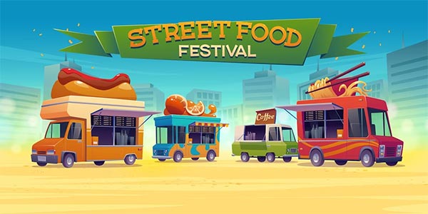 Free PSD Style Food Truck Banner