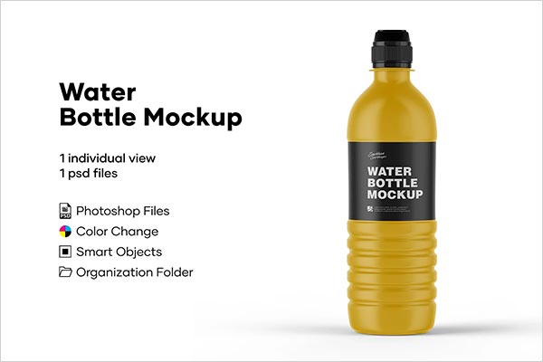 Matte Water Bottle Mockup