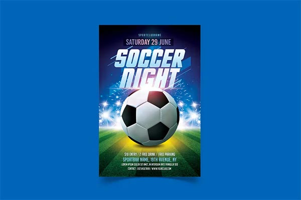 Soccer Print PSD Flyer Template
