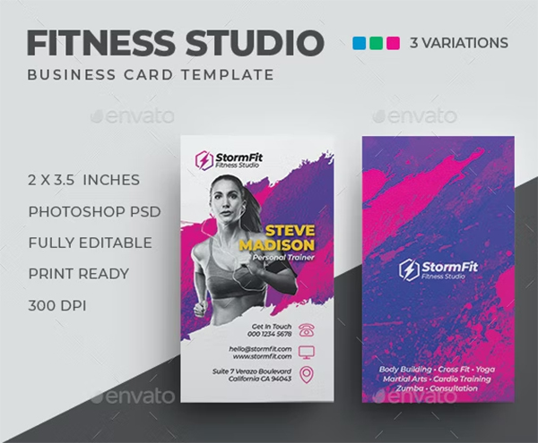 Fitness & Yoga Business Card PSD Design