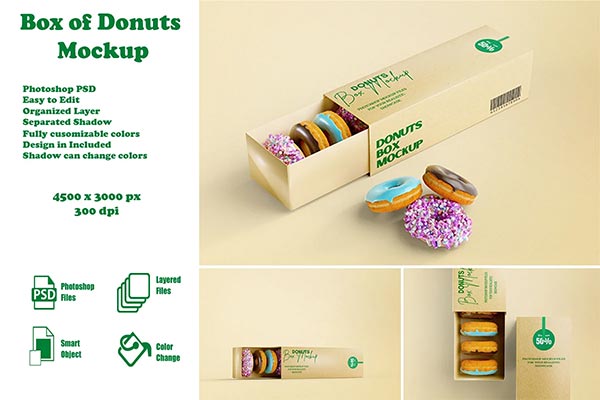 Box of Donuts Mockups