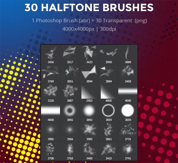 Halftone PNG Brushes