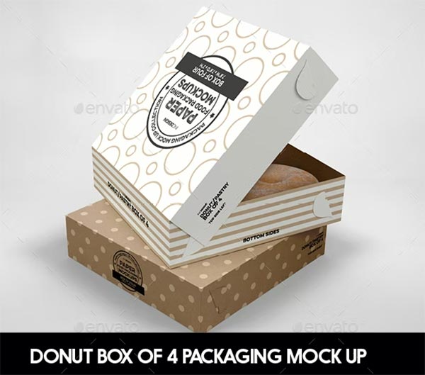 Donut Pastry Box Packaging Mockup