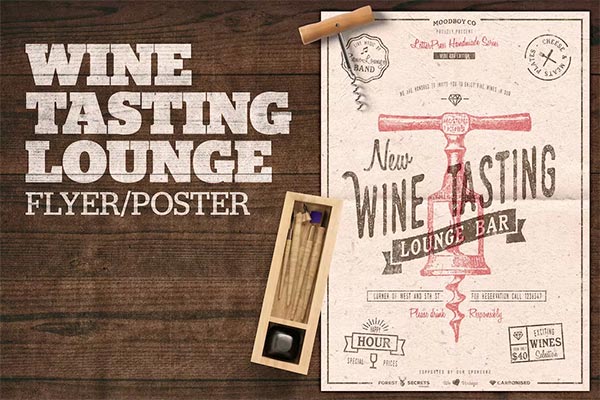 Wine Tasting Lounge Flyer and Poster