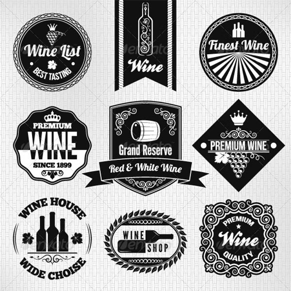 Wine Labels Set Template
