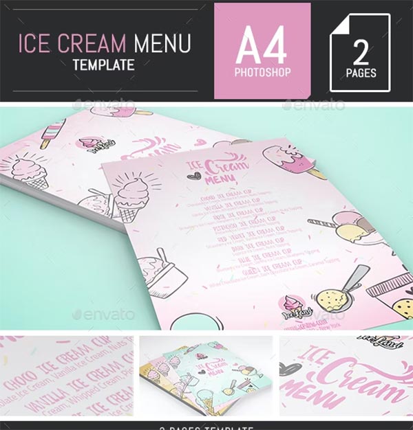 Illustrations Ice Cream Menu Flyer Template Illustrations Ice Cream Menu Flyer Template