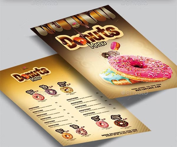 Donuts Photoshop Menu Flyer