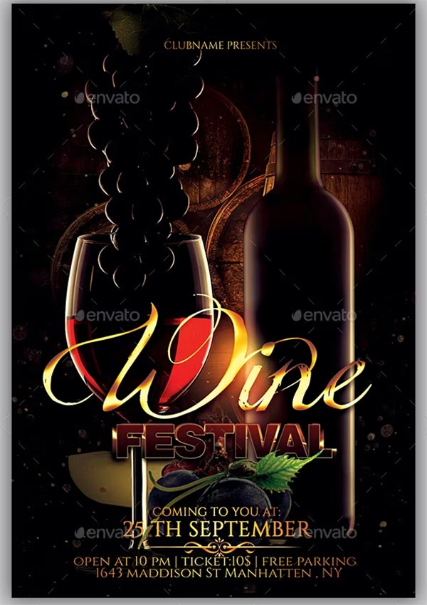 Wine Grapes Flyer Template