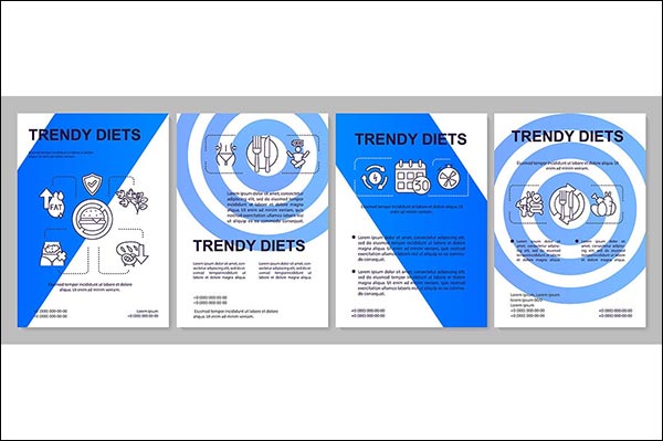 Trendy Diets Blue Brochure Template