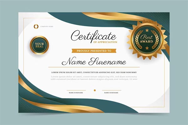 Clean Free PSD Certificate Template