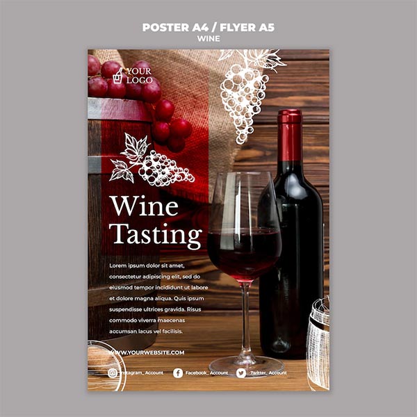 Free PSD Wine Tasting Flyer Design
