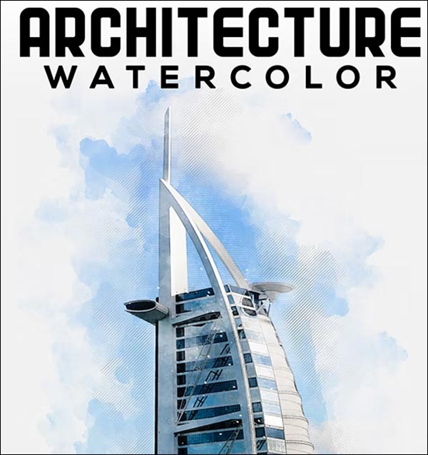 Architecture Watercolor Photoshop Action