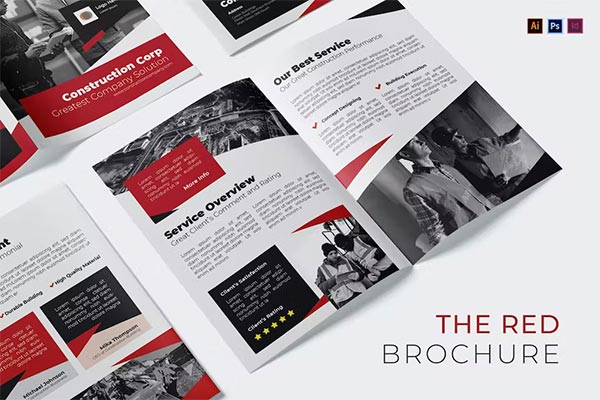 Red Construction Brochure Template
