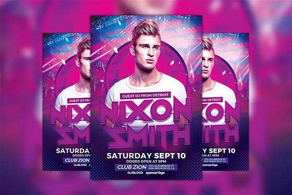 Electro DJ Club Party Flyer Template