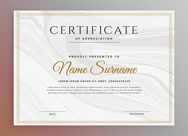 Free PSD Clean Certificate Template