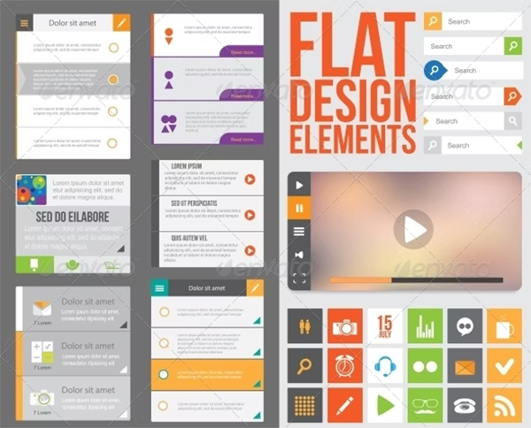 Flat Web Template Designs