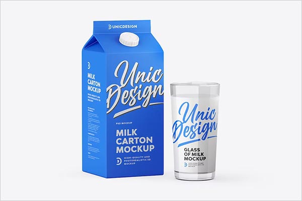 Milk Carton Product Mockup Template