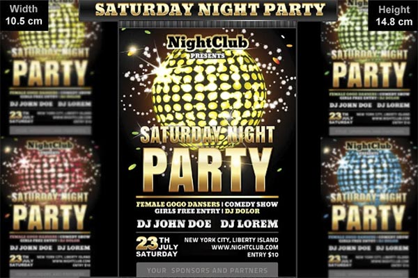 Saturday Night Party Flyer Template
