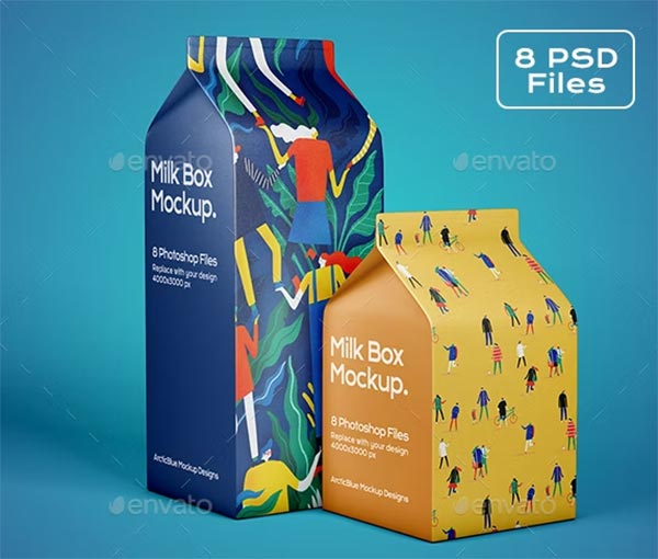 Milk Box Mockup Template