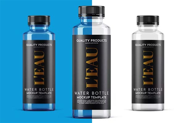 Water Plastic Bottle Mockup Template