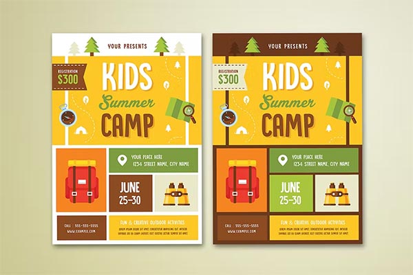 Kids Summer Camp Flyer PSD Design