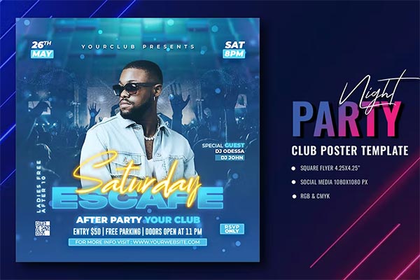 Night Club Event Print Flyer