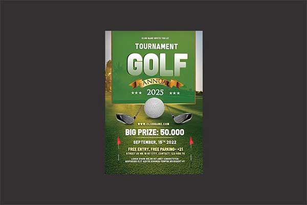 Golf Event Flyer Template PSD