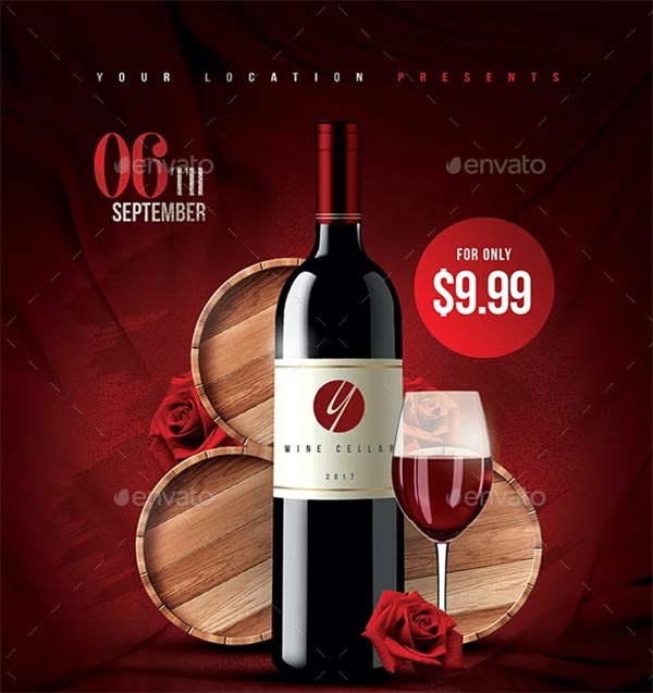 Red Wine Flyer Template