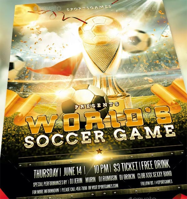 World Soccer Game Flyer Template