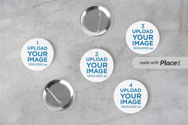 Featuring Pin Buttons Mockup