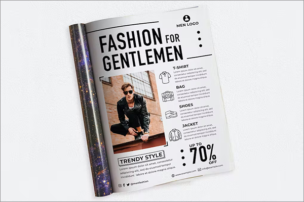 Men Fashion Ads Magazine Template