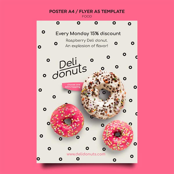 Free Delicious Donuts Print Menu Template