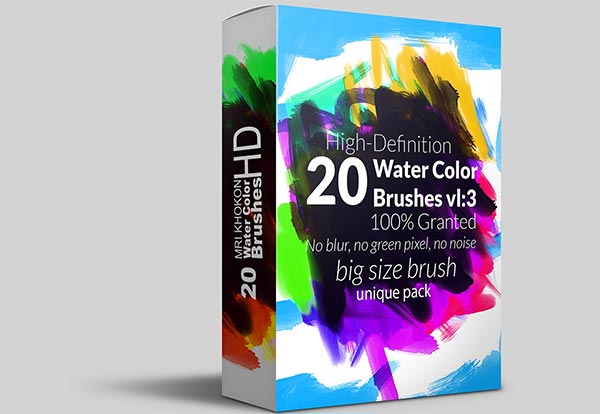 Hi-Res Watercolor PSD Brushes Design
