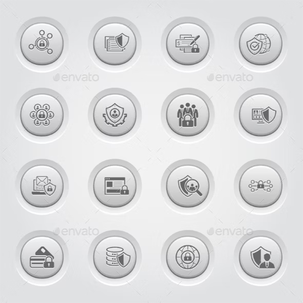 Flat Design Protection And Security Icons Set