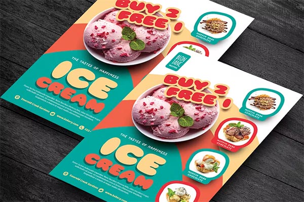 Ice Cream Menu Print Templates
