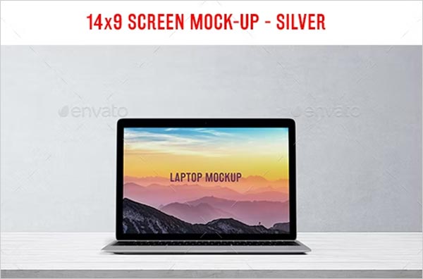 Silver Laptop Mockup