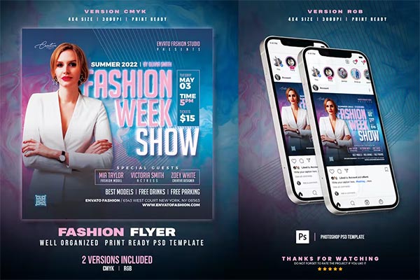 Fashion Show Square Flyer Template
