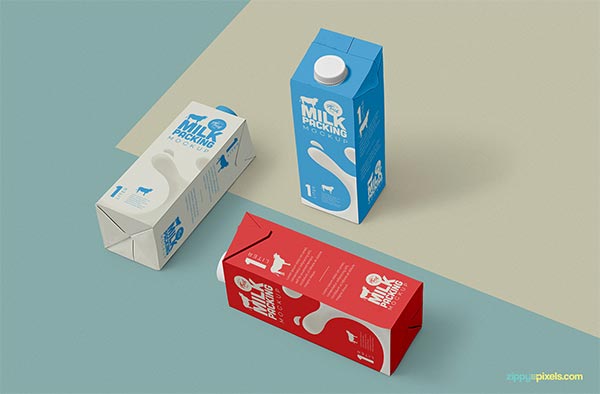 Free Milk Carton Mockup Template